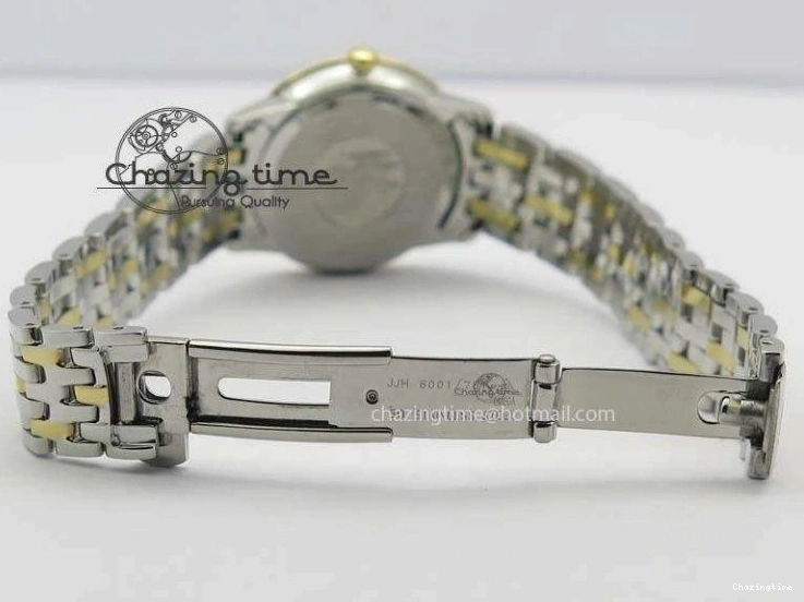 0503 OnTrend De Ville 27mm SS YG Ladies MK 1:1 Best Edition White MOP Dial Diamond Markers On SS Bracelet Ronda Quartz 8187